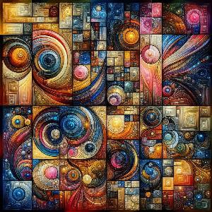 colorful abstract art poster with geometric shapes (5)